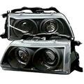 Whole-In-One 1990-1991 Honda Civic CRX Projector Headlights LED Halo - Black WH3831583